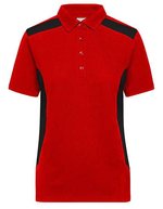 James&Nicholson Workwear Polo -STRONG- Bio-Baumwolle für Damen, Black/Carbon XS, JN1825 – Red/Black