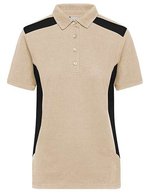 James&Nicholson Workwear Polo -STRONG- Bio-Baumwolle für Damen, Black/Carbon XS, JN1825 – Stone/Black