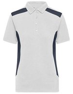 James&Nicholson Workwear Polo -STRONG- Bio-Baumwolle für Damen, Black/Carbon XS, JN1825 – White/Carbon