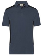 James&Nicholson Workwear Polo -STRONG-, Bio-Baumwolle für Herren – Carbon/Black