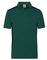 James&Nicholson Workwear Polo -STRONG-, Bio-Baumwolle für Herren – Dark Green/Black