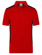 James&Nicholson Workwear Polo -STRONG-, Bio-Baumwolle für Herren – Red/Black