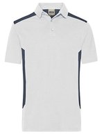James&Nicholson Workwear Polo -STRONG-, Bio-Baumwolle für Herren, Navy/Navy 3XL, JN1826 – White/Carbon