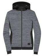 James&Nicholson Hybridjacke mit DuPont Wattierung für Damen, Carbon Melange/Black XS, JN1843 – Bild 1