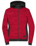 James&Nicholson Hybridjacke mit DuPont Wattierung für Damen, Carbon Melange/Black XS, JN1843 – Red Melange/Black