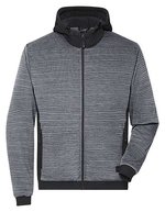 James&Nicholson Wattierte Hybridjacke mit Kapuze, Carbon Melange/Black XS, JN1844 – Bild 1