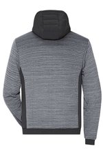 James&Nicholson Wattierte Hybridjacke mit Kapuze, Carbon Melange/Black XS, JN1844 – Bild 3
