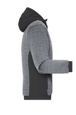 James&Nicholson Wattierte Hybridjacke mit Kapuze, Carbon Melange/Black XS, JN1844 – Bild 5