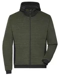 James&Nicholson Wattierte Hybridjacke mit Kapuze, Olive Melange/Black S, JN1844 – Bild 2