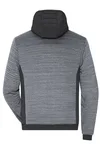 James&Nicholson Wattierte Hybridjacke mit Kapuze, Red Melange/Black 3XL, JN1844 – Bild 3