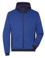 James&Nicholson Wattierte Hybridjacke mit Kapuze, Carbon Melange/Black XS, JN1844 – Royal Melange/Navy
