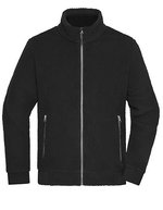 James&Nicholson Sherpa Fleece Jacke mit Reißverschluss – Black