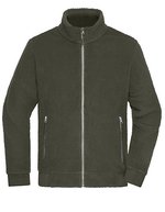 James&Nicholson Sherpa Fleece Jacke mit Reißverschluss – Olive