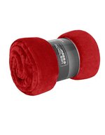 James&Nicholson Microfaser Fleece Decke XL 180x130 cm, Black 180 x 130 cm, JN1907 – Red