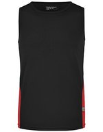 James&Nicholson Lauf Tanktop mit Mesh-Einsätzen für Herren, Black/Red S, JN305 – Bild 2