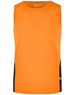 James&Nicholson Lauf Tanktop mit Mesh-Einsätzen für Herren, Black/Red S, JN305 – Orange/Black