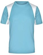 James&Nicholson Funktionelles Herren Laufshirt mit Mesh-Einsätzen, Orange/Black M, JN306 – Ocean/White