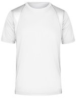 James&Nicholson Funktionelles Herren Laufshirt mit Mesh-Einsätzen, Orange/Black M, JN306 – Blanc/Blanc
