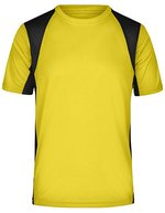 James&Nicholson Funktionelles Herren Laufshirt mit Mesh-Einsätzen, Orange/Black M, JN306 – Jaune/Noir