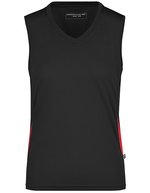 James&Nicholson Atmungsaktives Damen Running Tanktop mit Mesh-Einsätzen, Black/Red S, JN315 – Bild 2