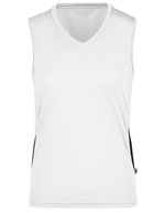James&Nicholson Atmungsaktives Damen Running Tanktop mit Mesh-Einsätzen, Black/Red S, JN315 – White/Black