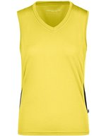 James&Nicholson Atmungsaktives Damen Running Tanktop mit Mesh-Einsätzen, Black/Red S, JN315 – Yellow/Black