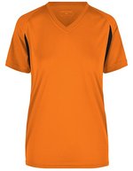James&Nicholson Running-T-Shirt mit Mesh-Einsätzen für Damen, Red/Black XXL, JN316 – Orange/Noir
