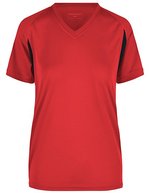 James&Nicholson Running-T-Shirt mit Mesh-Einsätzen für Damen, Red/Black XXL, JN316 – Rouge/Noir