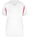 James&Nicholson Running-T-Shirt mit Mesh-Einsätzen für Damen, Orange/Black M, JN316 – White/Red