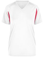 James&Nicholson Running-T-Shirt mit Mesh-Einsätzen für Damen, Red/Black XXL, JN316 – Blanc/Rouge