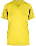 James&Nicholson Running-T-Shirt mit Mesh-Einsätzen für Damen, Orange/Black M, JN316 – Yellow/Black