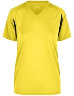 James&Nicholson Running-T-Shirt mit Mesh-Einsätzen für Damen, Red/Black XXL, JN316 – Jaune/Noir