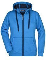 James&Nicholson Doubleface Jacke mit Kapuze für Damen in, Azur/Navy S, JN354 – Bild 2