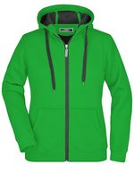 James&Nicholson Doubleface Jacke mit Kapuze für Damen in, Azur/Navy S, JN354 – Felce Verde/Grafite (Unito)