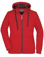 James&Nicholson Doubleface Jacke mit Kapuze für Damen in, Azur/Navy S, JN354 – Rosso/Carbonio