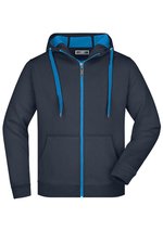 James&Nicholson Sportive Herrenjacke mit Kapuze, Azur/Navy S, JN355 – Bild 3