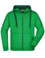 James&Nicholson Sportive Herrenjacke mit Kapuze, Azur/Navy S, JN355 – Fern Green/Graphite (Solid)