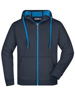 James&Nicholson Sportive Herrenjacke mit Kapuze, Azur/Navy S, JN355 – Navy/Aqua