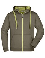 James&Nicholson Sportive Herrenjacke mit Kapuze, Azur/Navy S, JN355 – Olive/Lime (Light) Green