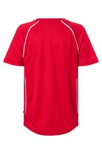 James&Nicholson Junior Team Shirt mit V-Ausschnitt, Black/White L (134/140), JN386K – Bild 4