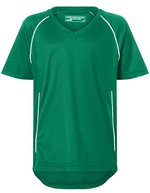 James&Nicholson Junior Team Shirt mit V-Ausschnitt – Green/White