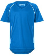 James&Nicholson Junior Team Shirt mit V-Ausschnitt – Royal/White