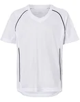 James&Nicholson Junior Team Shirt mit V-Ausschnitt, Royal/White XL (146/152), JN386K – White/Black