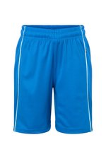 James&Nicholson Junior Team Shorts mit Paspel, Black/White L (134/140), JN387K – Bild 1