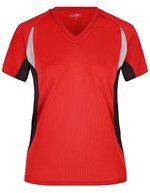 James&Nicholson Running-T mit V-Ausschnitt für Damen, Red/Black S, JN390 – Bild 2