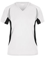James&Nicholson Running-T mit V-Ausschnitt für Damen, Red/Black S, JN390 – Bianco/Nero
