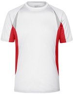 James&Nicholson Laufshirt mit Reflektoren, Red/Black S, JN391 – White/Red