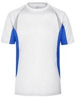 James&Nicholson Laufshirt mit Reflektoren, Red/Black S, JN391 – White/Royal