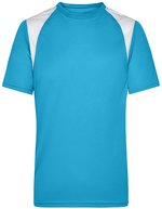 James&Nicholson Men´s Running-T Lime Green/White M (JN397), JN397 – Turchese/Bianco