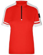 James&Nicholson Bike-T Half Zip mit Tasche für Damen, Black S, JN451 – Rouge